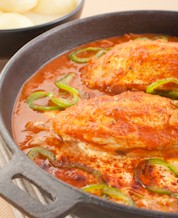 Paleo Chicken Paprikash, Roasted Brussels Sprouts & Mashers