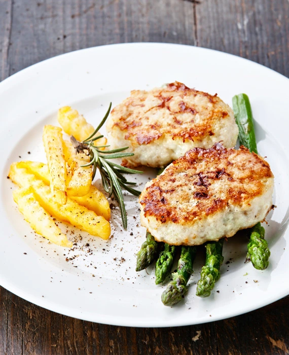 Fish Burgers with Asparagus and Parsnip  Fries 