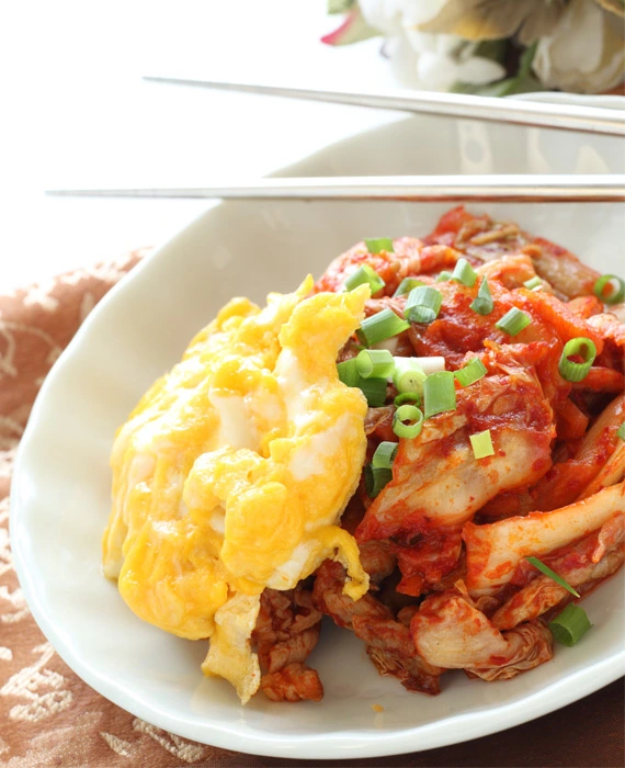 Kimchi + Scrambled Eggs