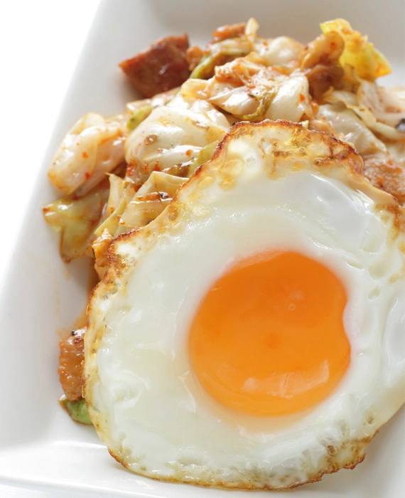 Kimchi + Sunny Side Up Eggs