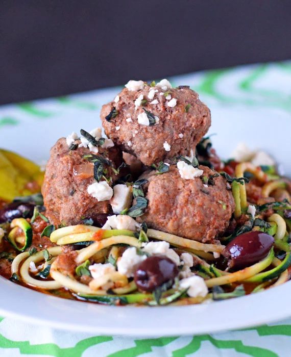 Instant Pot Greek Lamb Meatballs with Zoodles