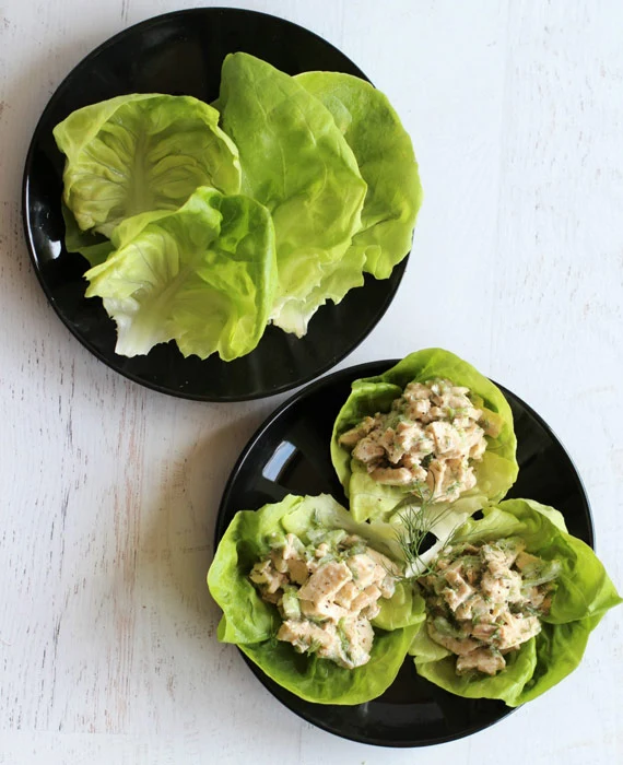 Dill Chicken Salad Lettuce Wraps