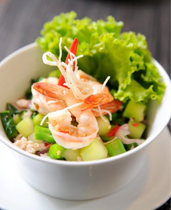 Arugula Salad with Shrimp & Grapes