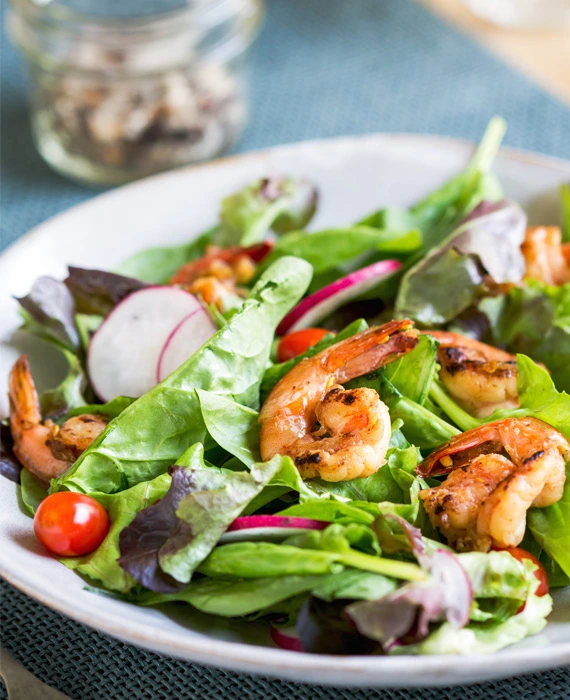 Spinach Salad with Ginger Shrimp