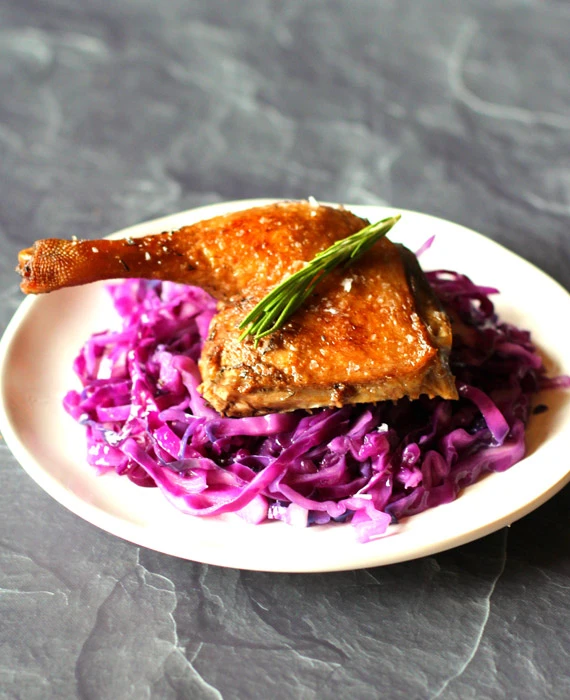 Instant Pot Duck Confit with Superfat Red Cabbage