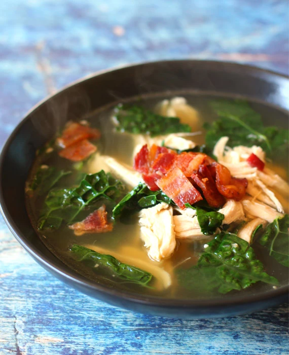 Easy Chicken, Kale and Bacon Stew