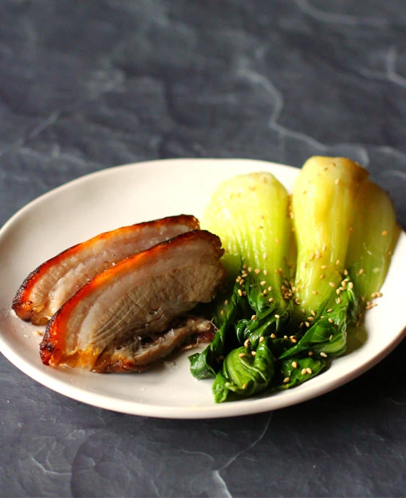 Asian Pork Belly and Baby Bok Choy