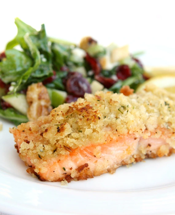 Horseradish Salmon & Wilted Spinach with Tomatoes