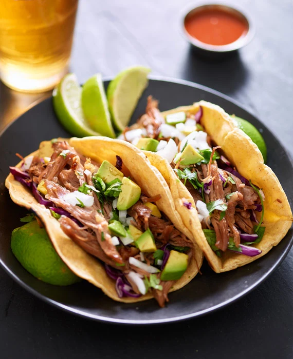 Cilantro Lime Pork Tacos and Spicy Southwestern Slaw