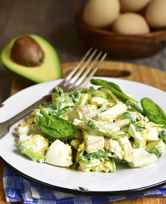 Loaded Spinach, Avocado & Egg Salad with Creamy Dressing 