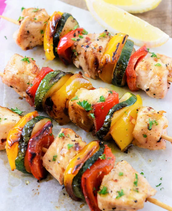 Chili Lime Chicken and Squash Kabobs