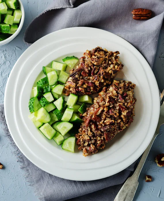 Pecan Crusted Chicken with Garlic Greens