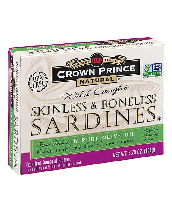 Crown Prince Skinless & Boneless Sardines in Pure Olive Oil