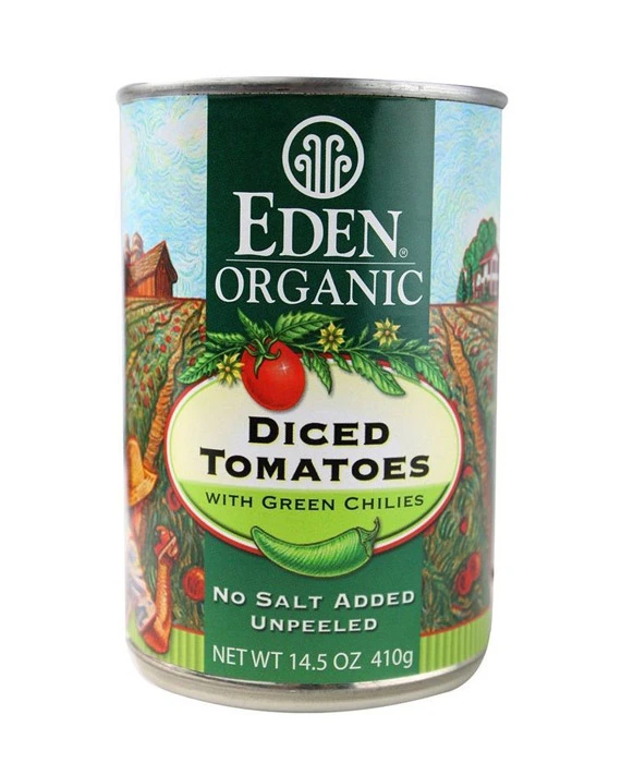 Eden Foods Organic Diced Tomatoes with Green Chilies (14.5 oz)