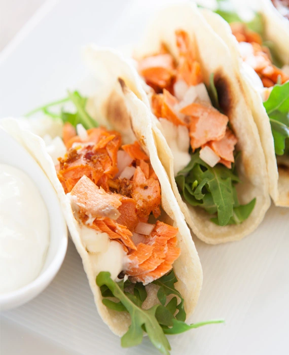 Grilled Soft Salmon Tacos (Gluten Free)