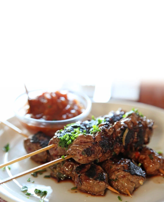 Grass Fed Beef Satay with Spicy Peanut Sauce