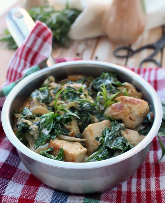 Chicken with Spinach and Mushrooms
