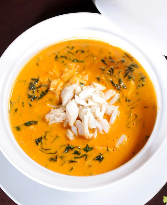 Roasted Red Pepper and Crab Soup