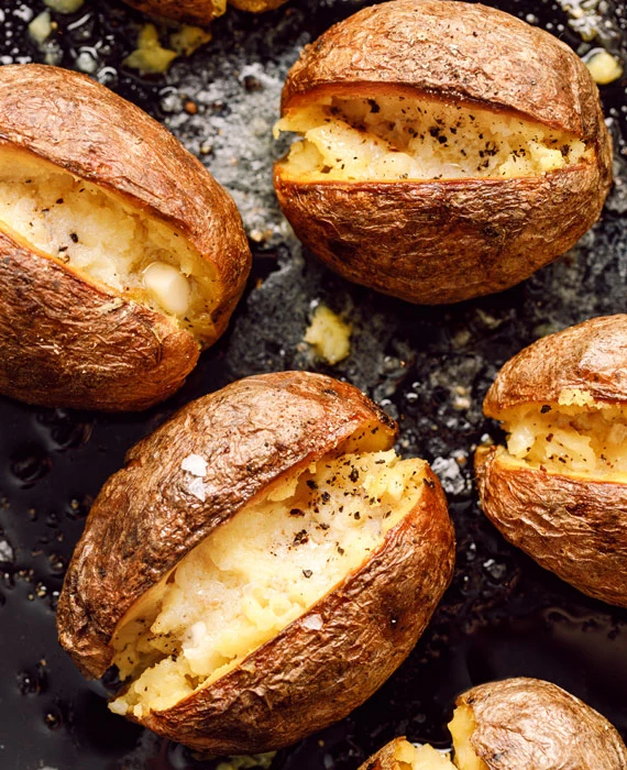 Perfect Baked Potatoes with Butter