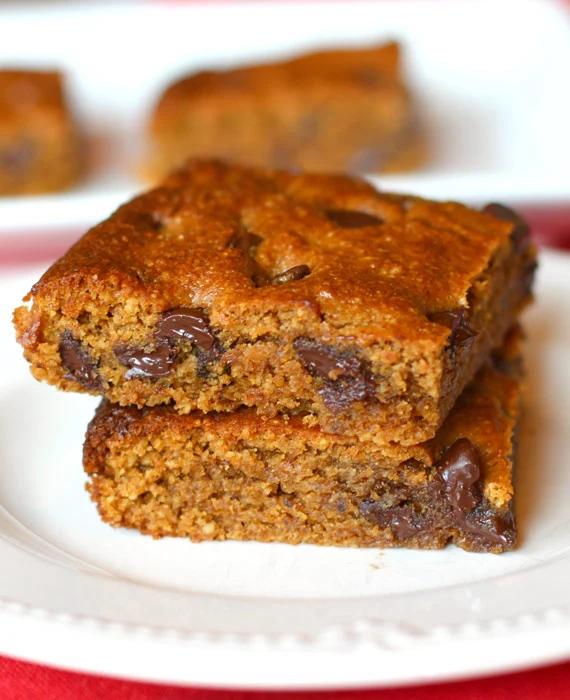 Keto Blondies with Chocolate Chips