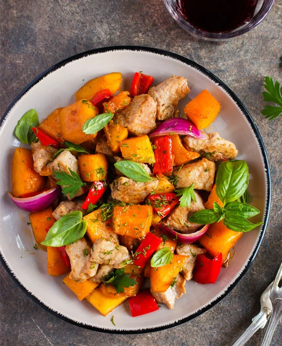 Sheet Pan Chicken with Sweet Potatoes and Peppers