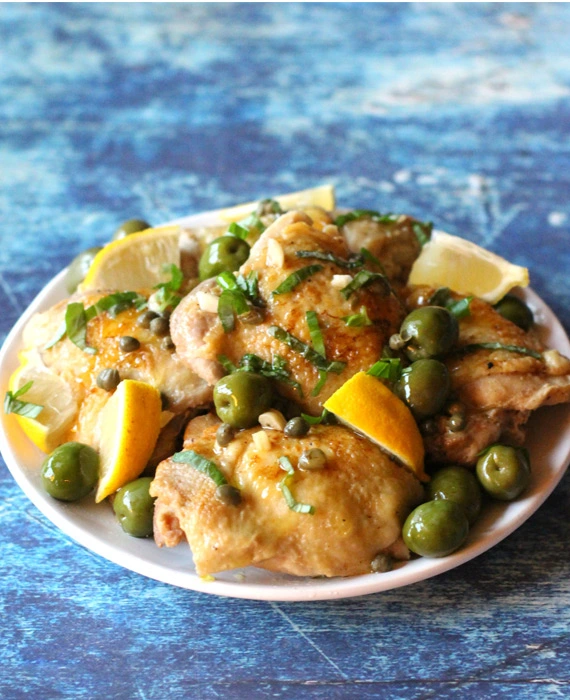 Instant Pot Keto Chicken Thighs with Lemon, Olives and Capers