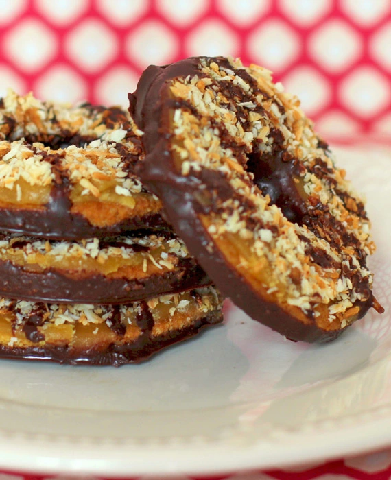 Caramel Chocolate & Coconut Shortbread Cookies