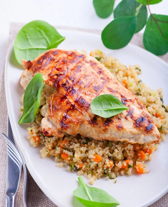 Chicken with Quinoa and Garbanzo Beans