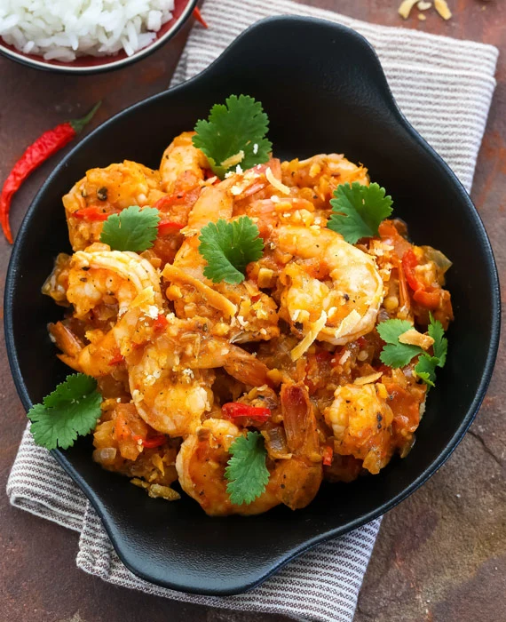 Curried Shrimp in Not-Peanut Sauce